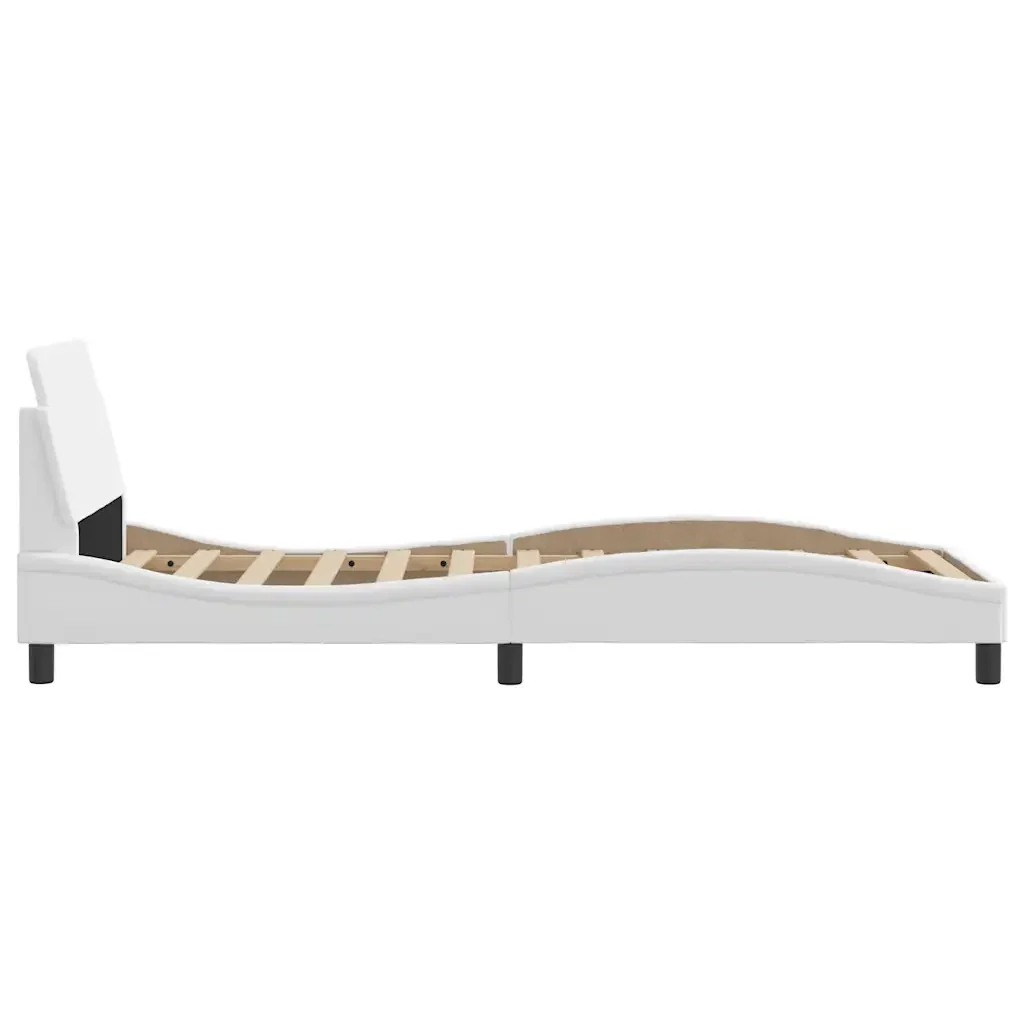 Letto singolo | Letto per adulti | Giroletto Dover Bianco 90x190 cm in Similpelle - Image 5