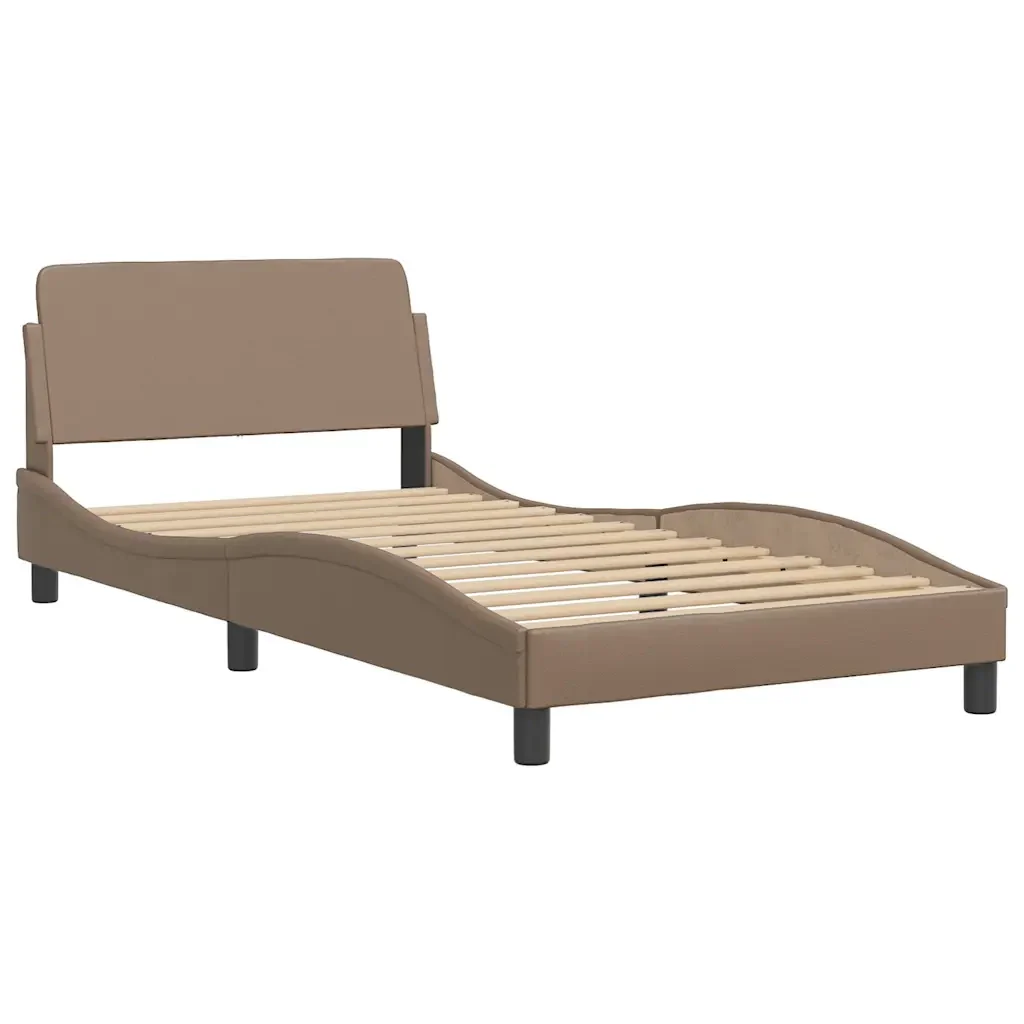 Letto singolo | Letto per adulti | Giroletto Dover Cappuccino 100x200 cm in Similpelle - Image 4