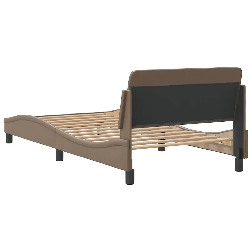 Letto singolo | Letto per adulti | Giroletto Dover Cappuccino 100x200 cm in Similpelle - Image 6