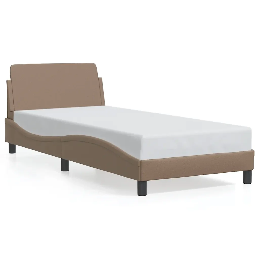 Letto singolo | Letto per adulti | Giroletto Dover Cappuccino 90x190 cm in Similpelle