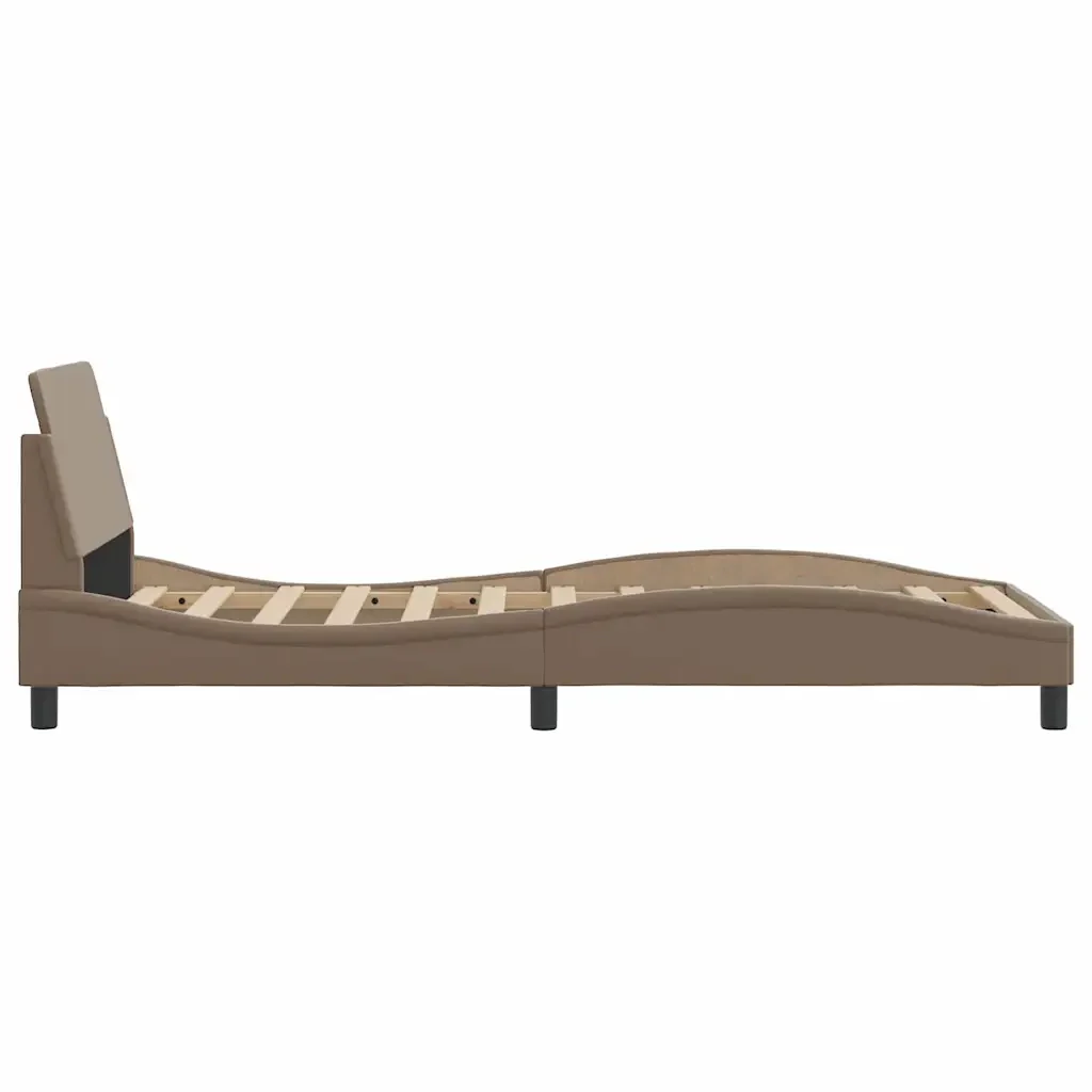 Letto singolo | Letto per adulti | Giroletto Dover Cappuccino 90x200 cm in Similpelle - Image 5