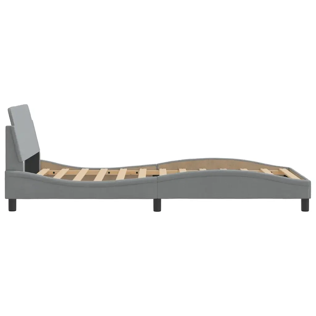 Letto singolo | Letto per adulti | Giroletto Dover Grigio Chiaro 100x200 cm Tessuto - Image 5