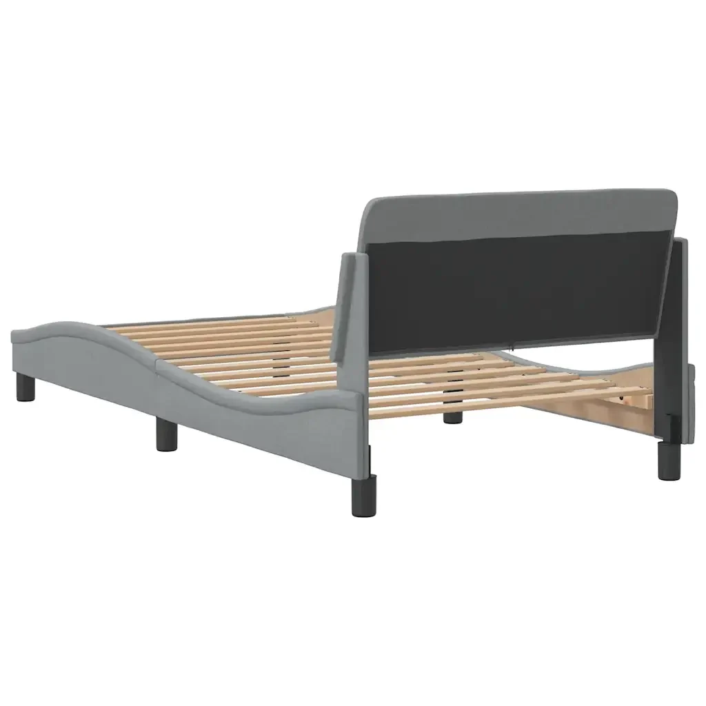 Letto singolo | Letto per adulti | Giroletto Dover Grigio Chiaro 100x200 cm Tessuto - Image 6