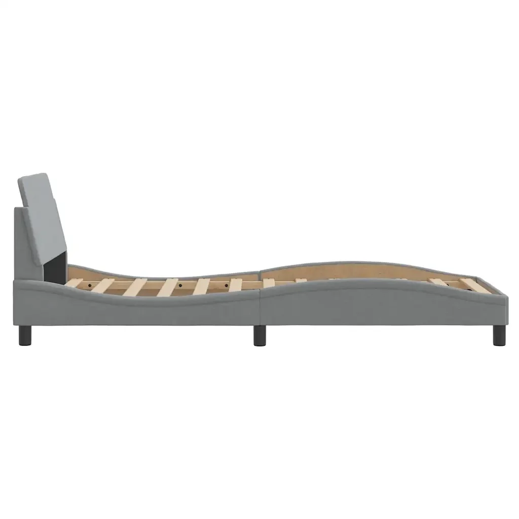 Letto singolo | Letto per adulti | Giroletto Dover Grigio Chiaro 90x190 cm Tessuto - Image 5