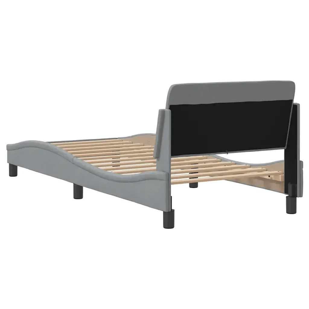 Letto singolo | Letto per adulti | Giroletto Dover Grigio Chiaro 90x190 cm Tessuto - Image 6