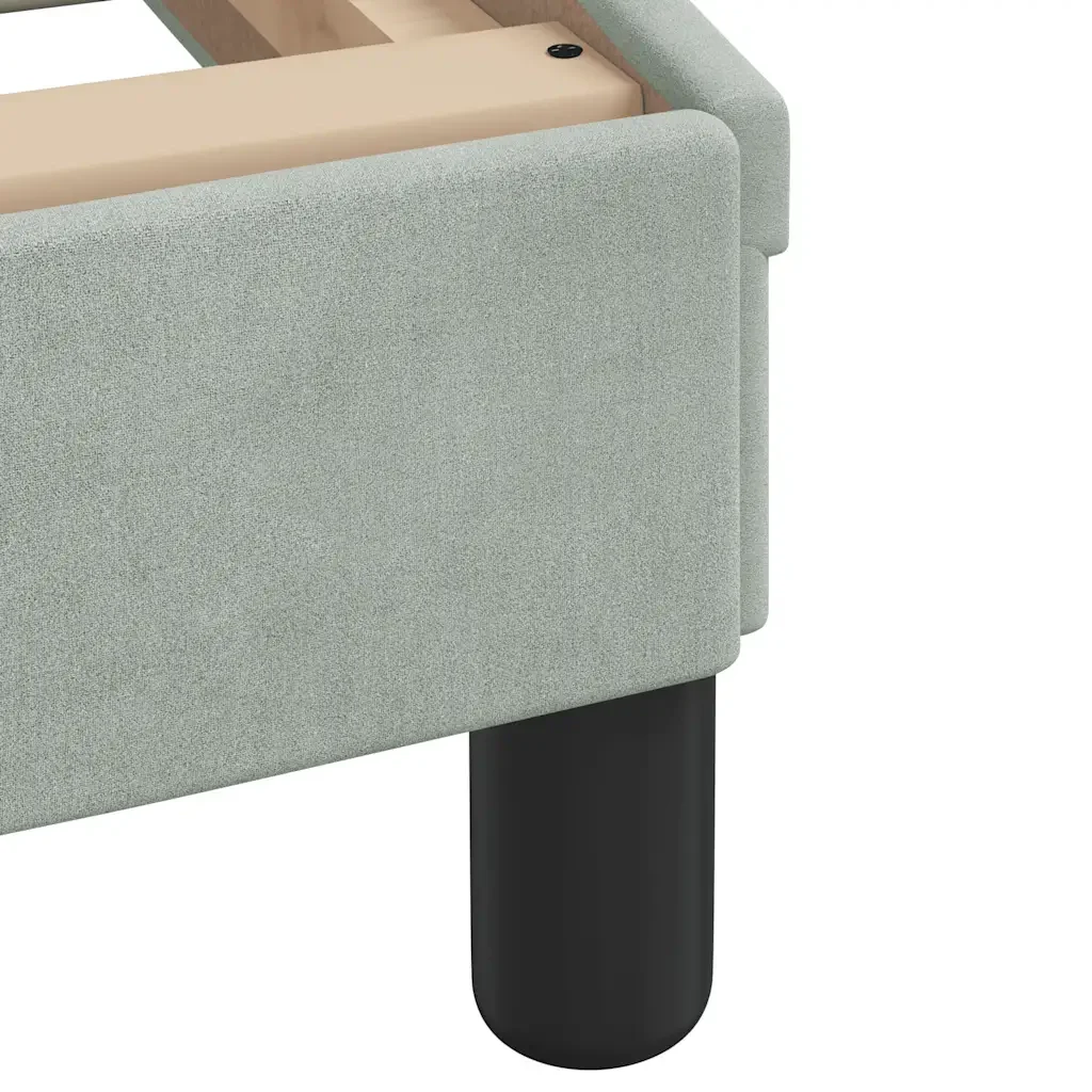 Letto singolo | Letto per adulti | Giroletto Dover Grigio Chiaro 90x200 cm Velluto - Image 7