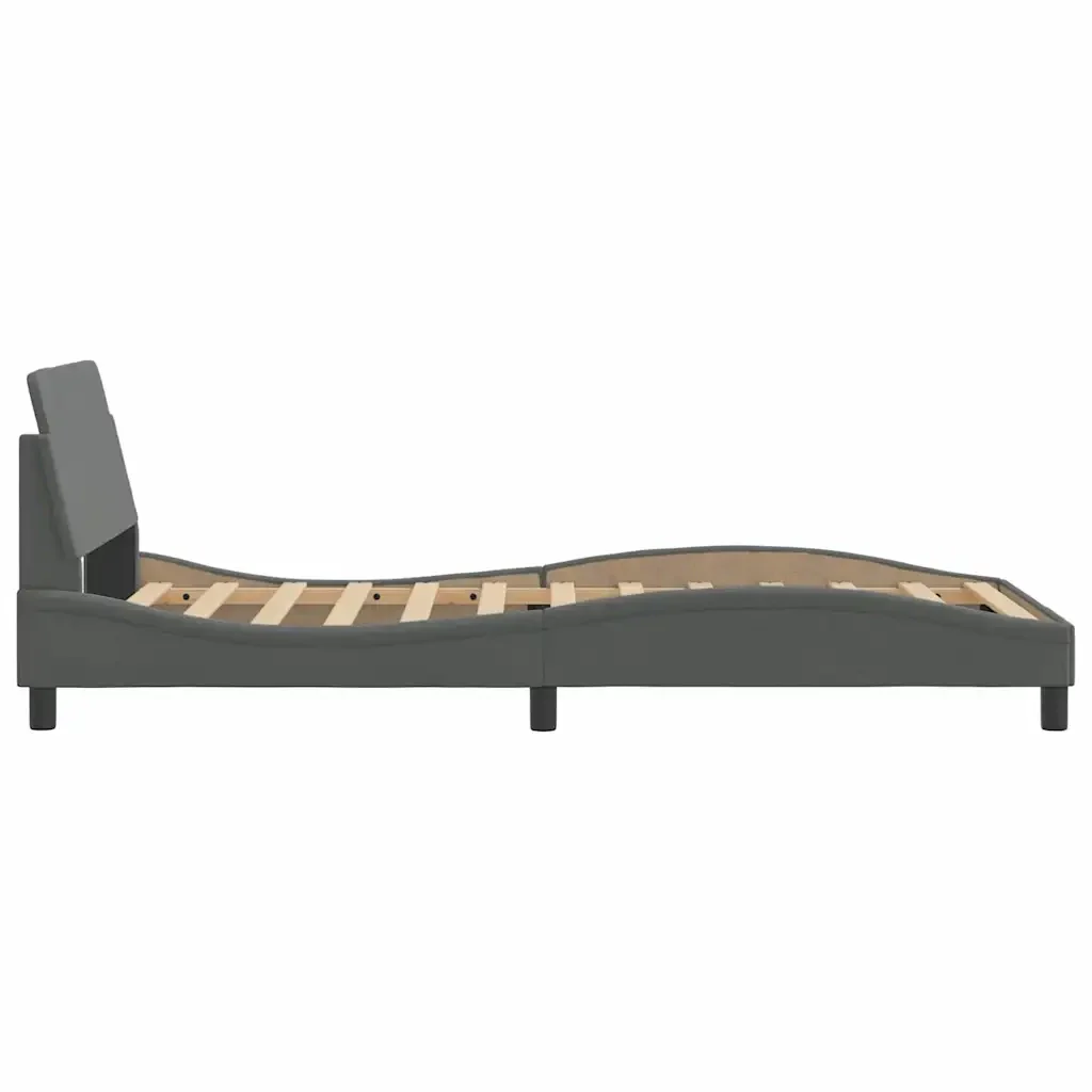 Letto singolo | Letto per adulti | Giroletto Dover Grigio Scuro 100x200 cm Tessuto - Image 5