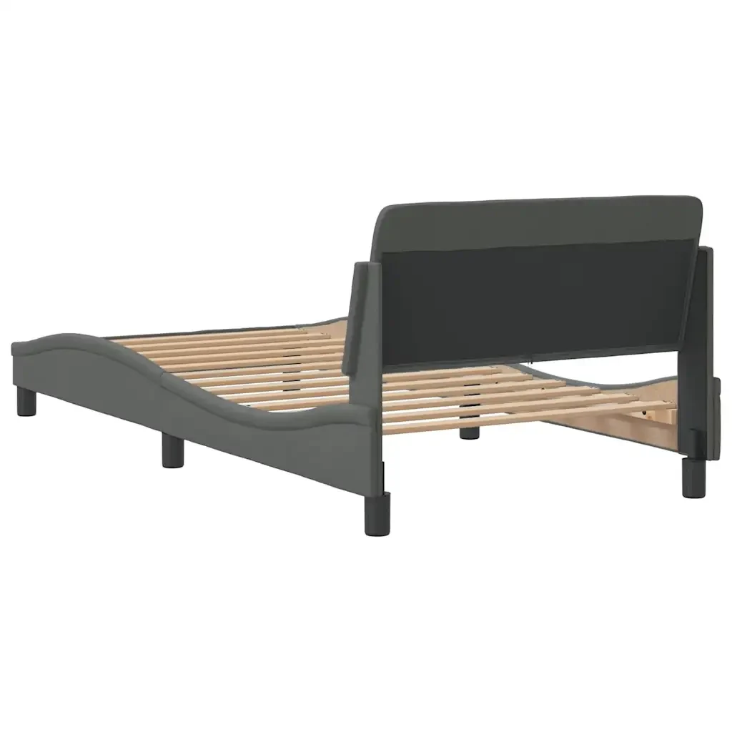 Letto singolo | Letto per adulti | Giroletto Dover Grigio Scuro 100x200 cm Tessuto - Image 6