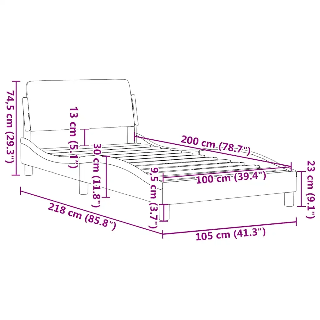 Letto singolo | Letto per adulti | Giroletto Dover Grigio Scuro 100x200 cm Tessuto - Image 9