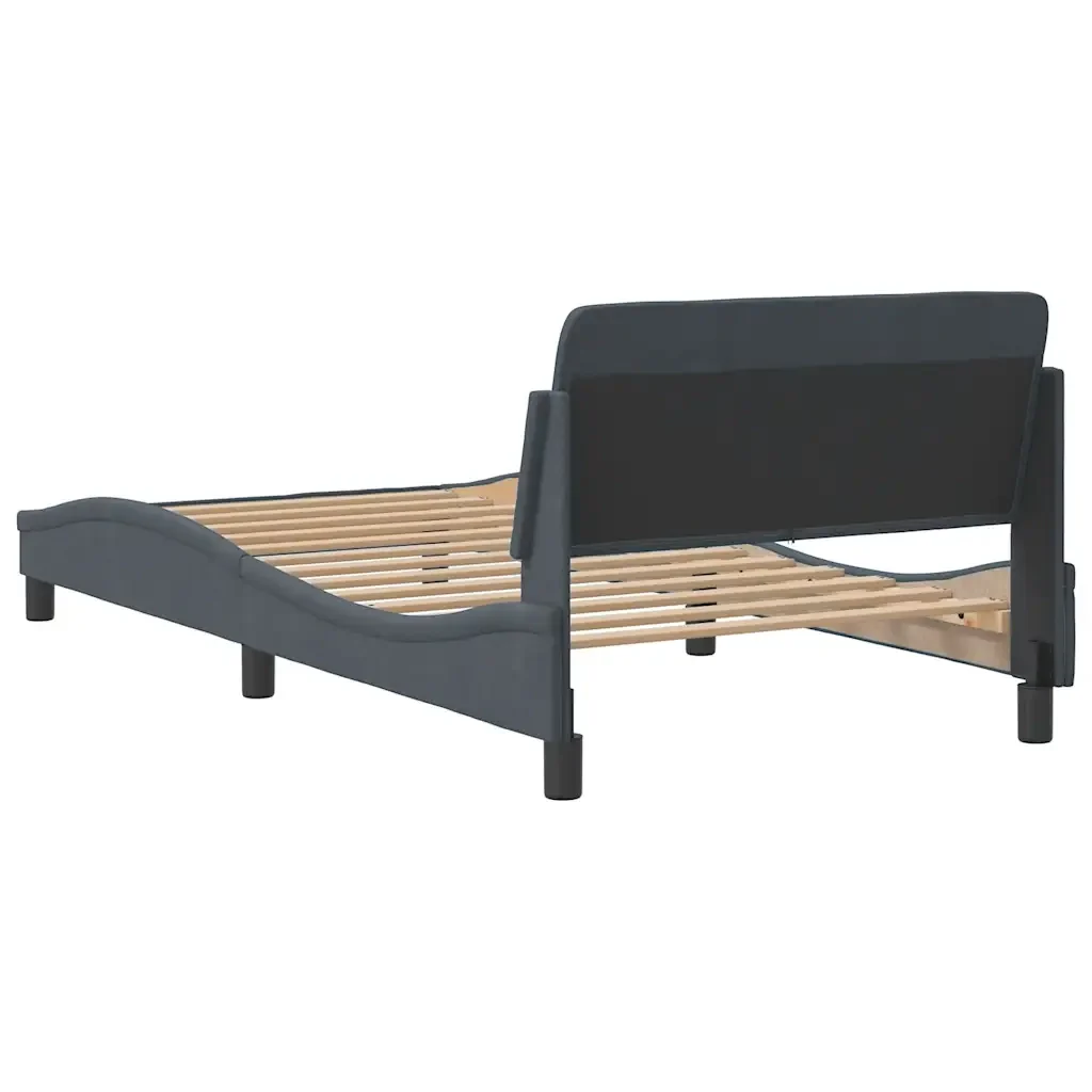 Letto singolo | Letto per adulti | Giroletto Dover Grigio Scuro 100x200 cm Velluto - Image 6