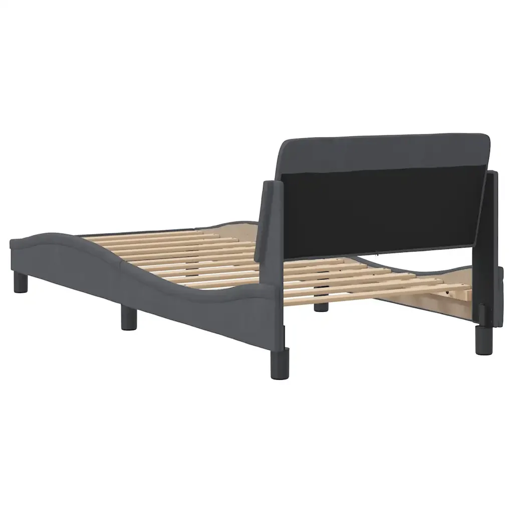Letto singolo | Letto per adulti | Giroletto Dover Grigio Scuro 90x190 cm Velluto - Image 6