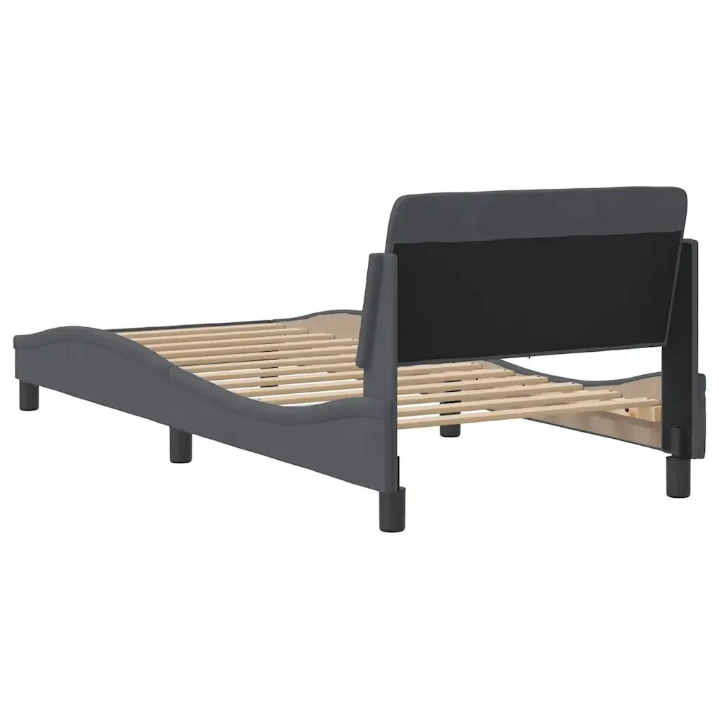 Letto singolo | Letto per adulti | Giroletto Dover Grigio Scuro 90x200 cm Velluto - Image 6
