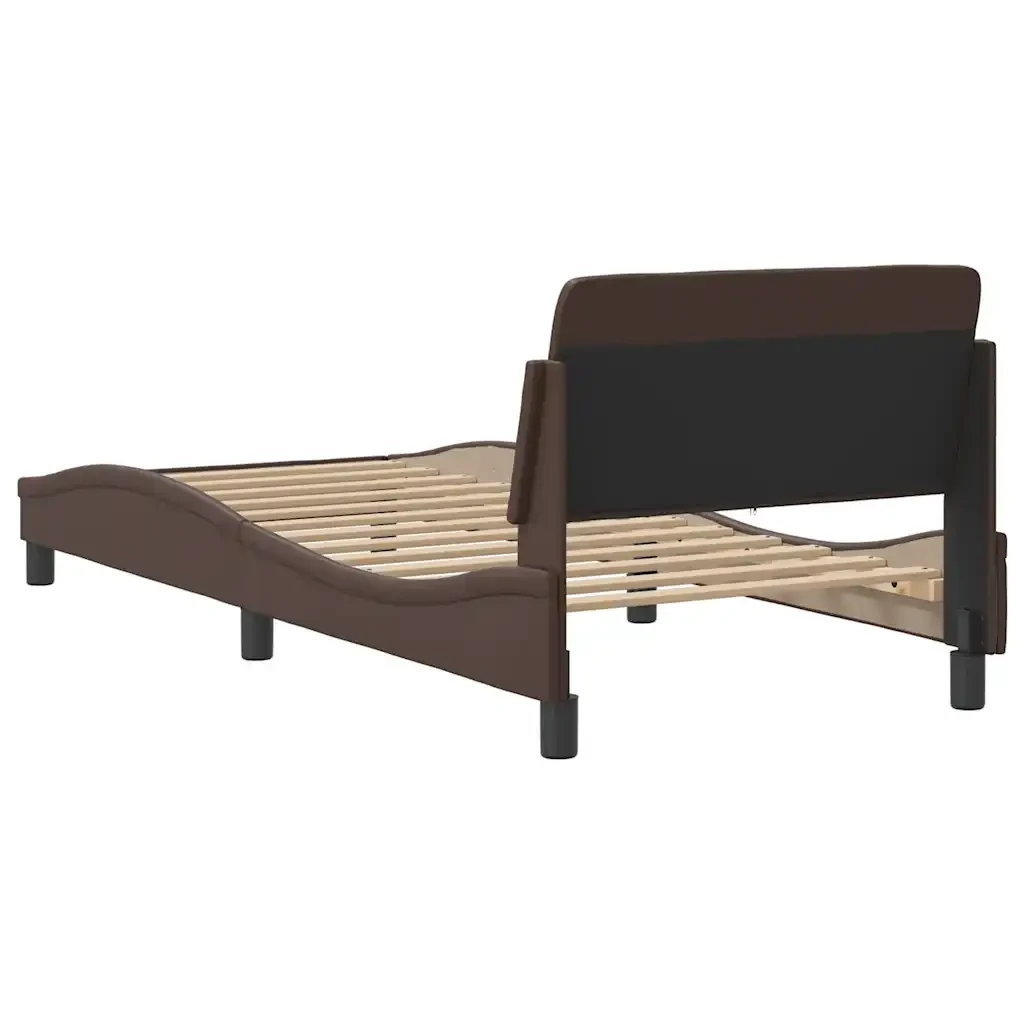 Letto singolo | Letto per adulti | Giroletto Dover Marrone 90x200 cm in Similpelle - Image 6