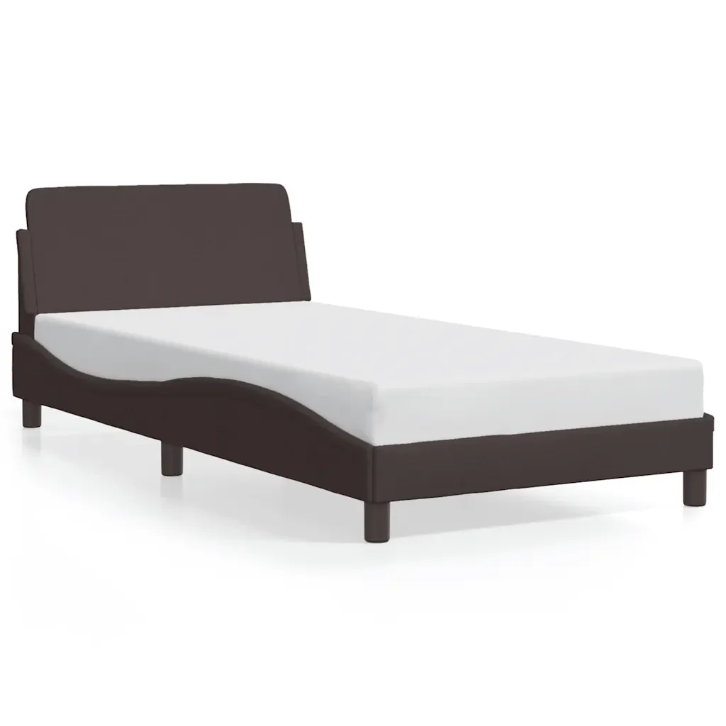Letto singolo | Letto per adulti | Giroletto Dover Marrone Scuro 100x200 cm Tessuto