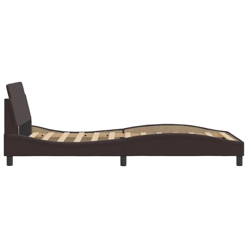 Letto singolo | Letto per adulti | Giroletto Dover Marrone Scuro 100x200 cm Tessuto - Image 5