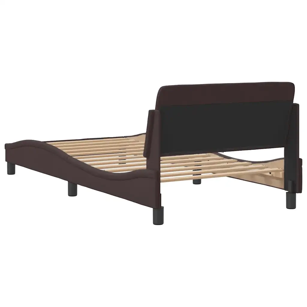 Letto singolo | Letto per adulti | Giroletto Dover Marrone Scuro 100x200 cm Tessuto - Image 6