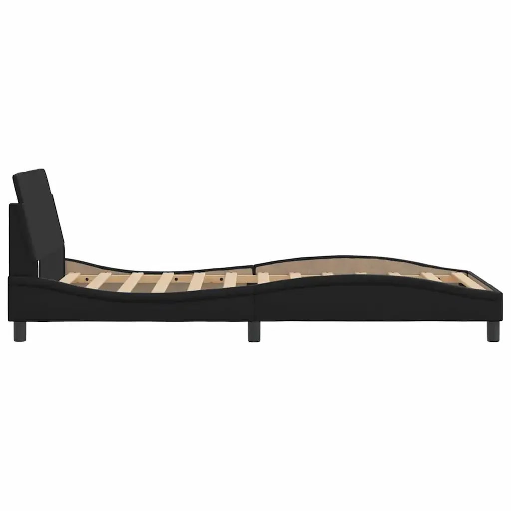 Letto singolo | Letto per adulti | Giroletto Dover Nero 100x200 cm in Similpelle - Image 5