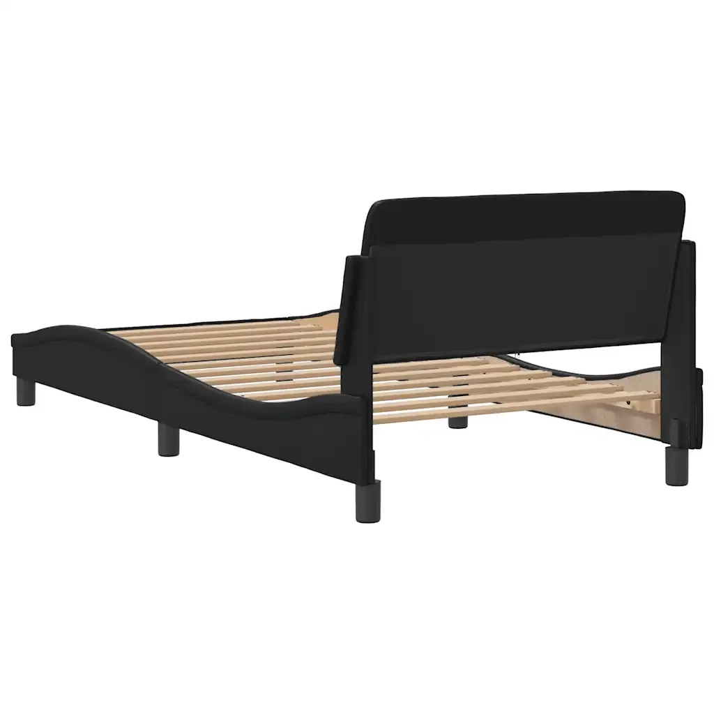 Letto singolo | Letto per adulti | Giroletto Dover Nero 100x200 cm in Similpelle - Image 6