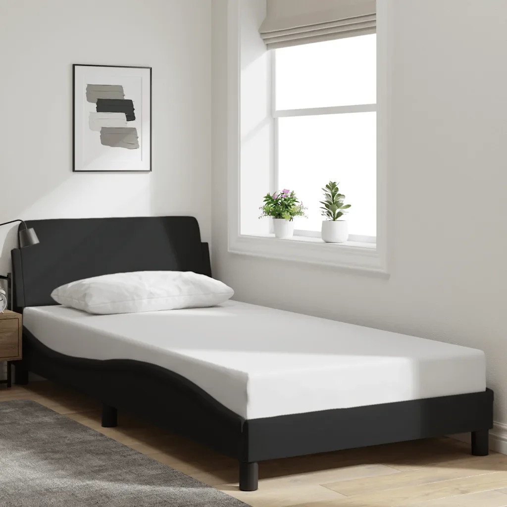Letto singolo | Letto per adulti | Giroletto Dover Nero 100x200 cm in Tessuto - Image 2