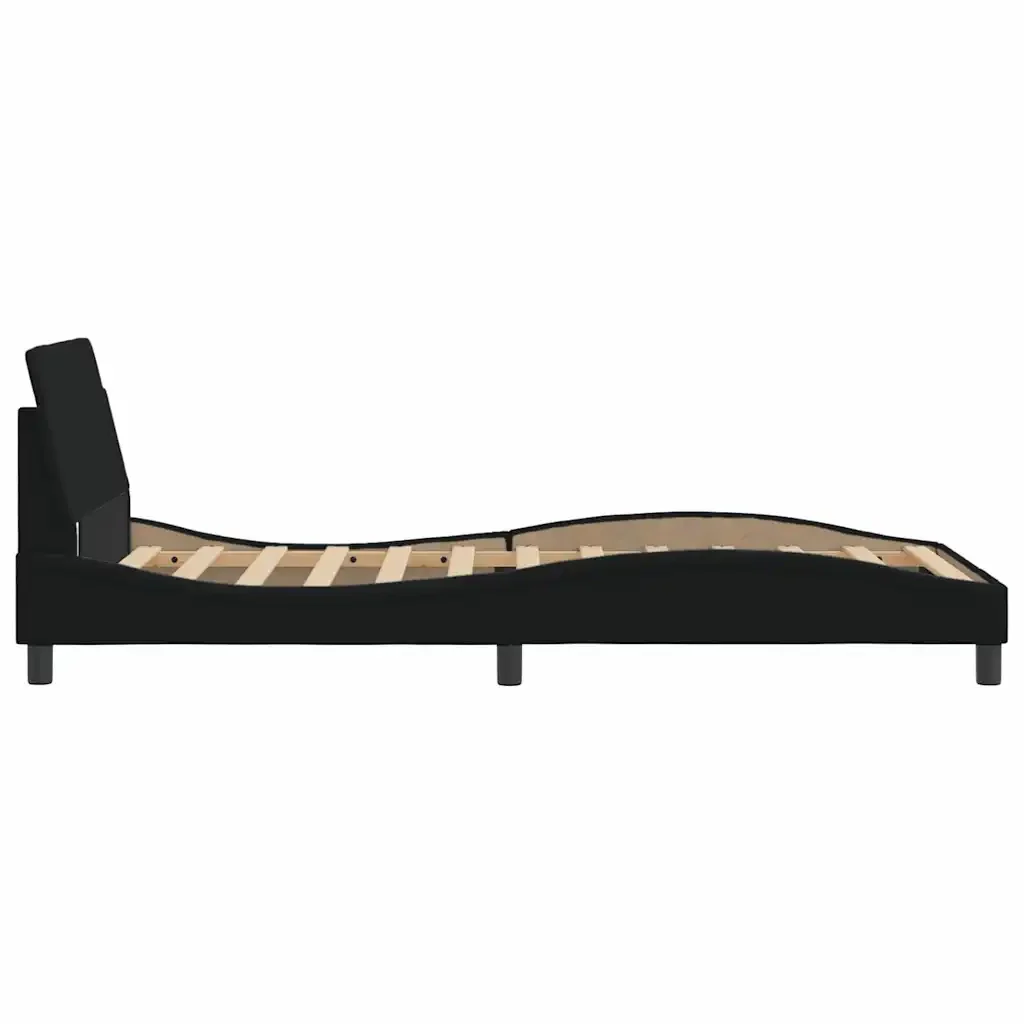 Letto singolo | Letto per adulti | Giroletto Dover Nero 100x200 cm in Tessuto - Image 5