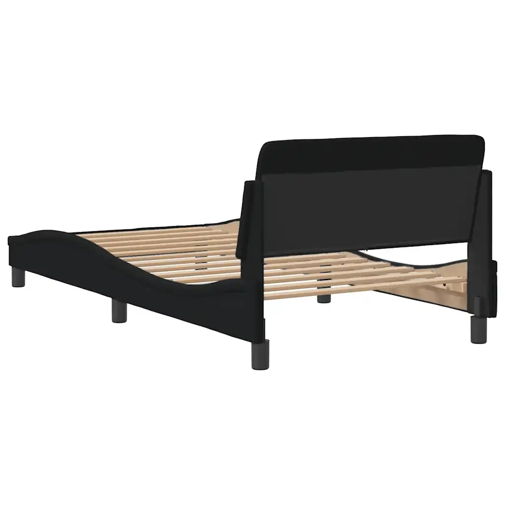 Letto singolo | Letto per adulti | Giroletto Dover Nero 100x200 cm in Tessuto - Image 6