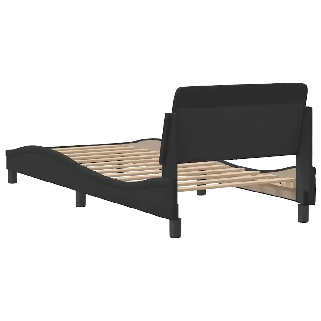 Letto singolo | Letto per adulti | Giroletto Dover Nero 90x190 cm in Similpelle - Image 6