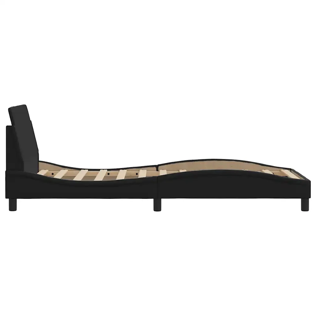Letto singolo | Letto per adulti | Giroletto Dover Nero 90x200 cm in Similpelle - Image 5
