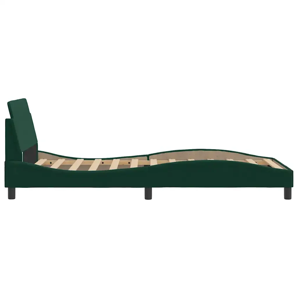 Letto singolo | Letto per adulti | Giroletto Dover Verde Scuro 100x200 cm in Velluto - Image 5