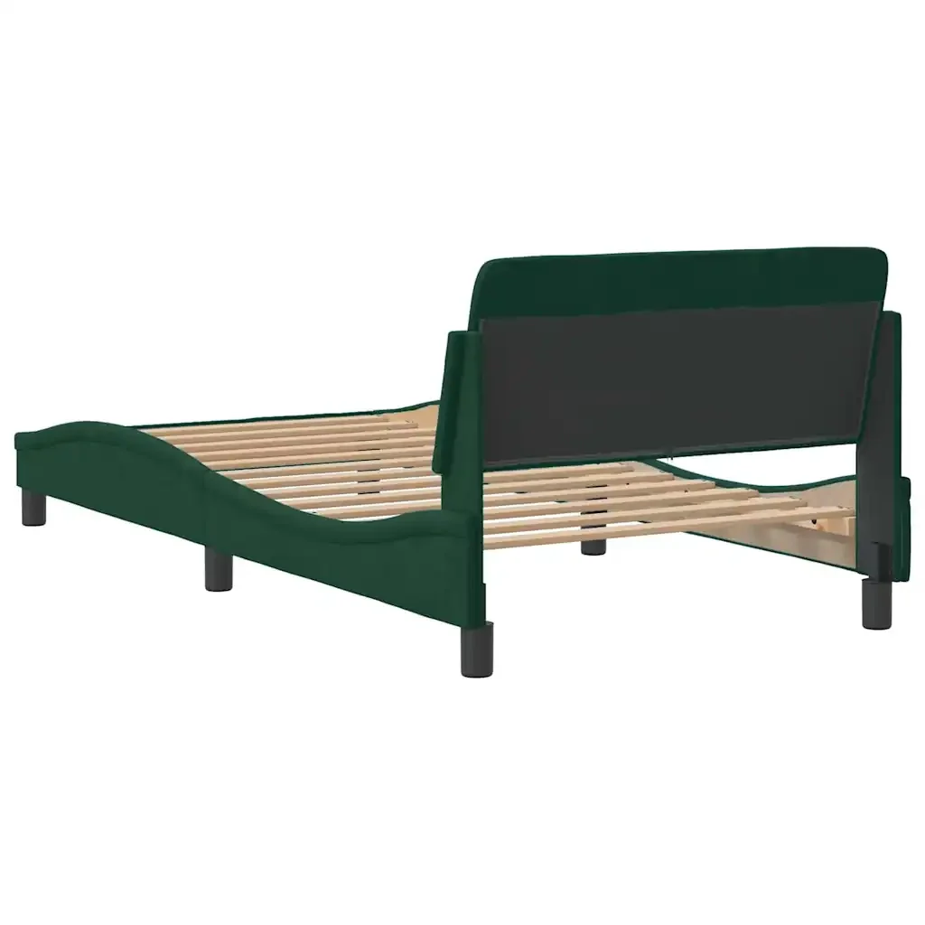 Letto singolo | Letto per adulti | Giroletto Dover Verde Scuro 100x200 cm in Velluto - Image 6