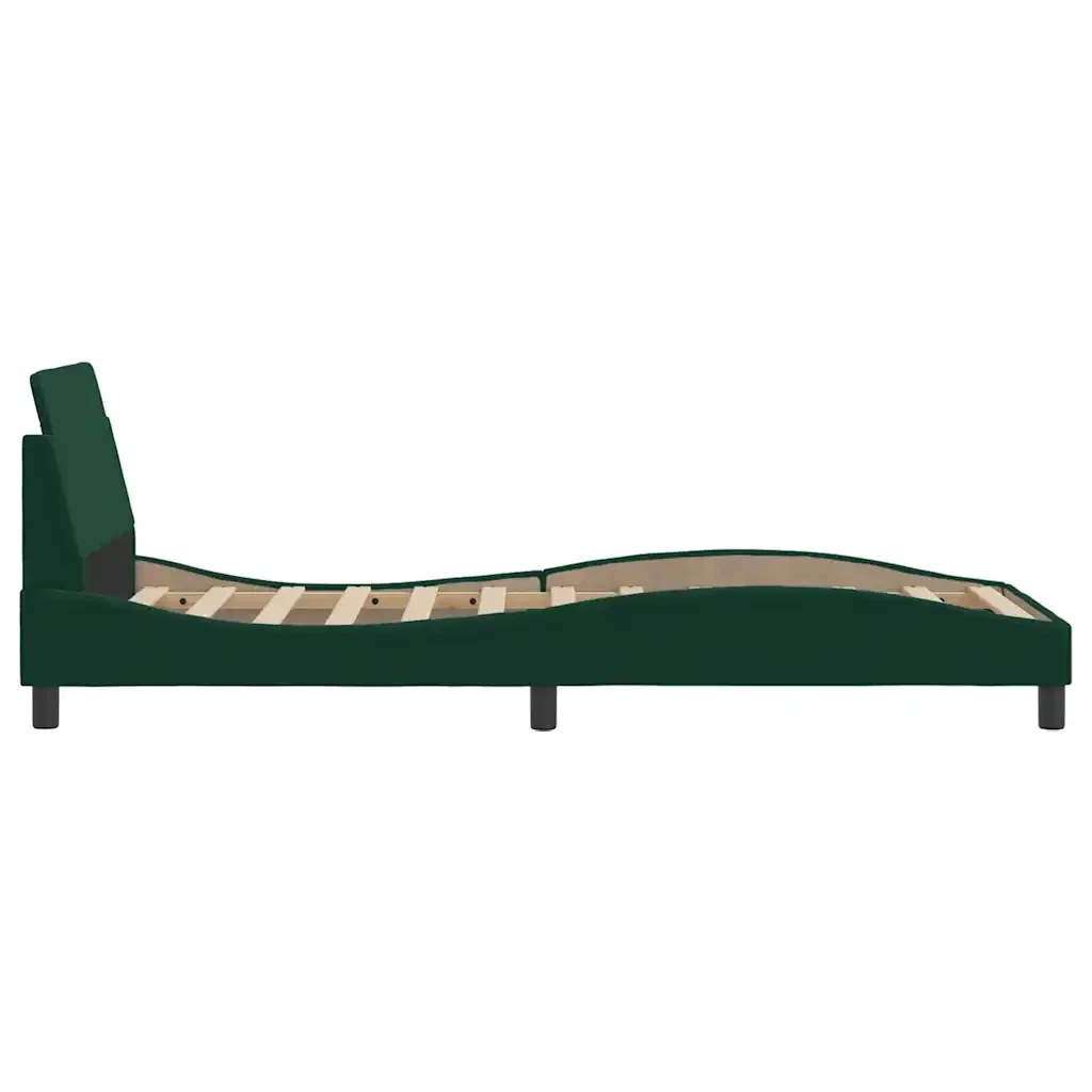Letto singolo | Letto per adulti | Giroletto Dover Verde Scuro 80x200 cm in Velluto - Image 5