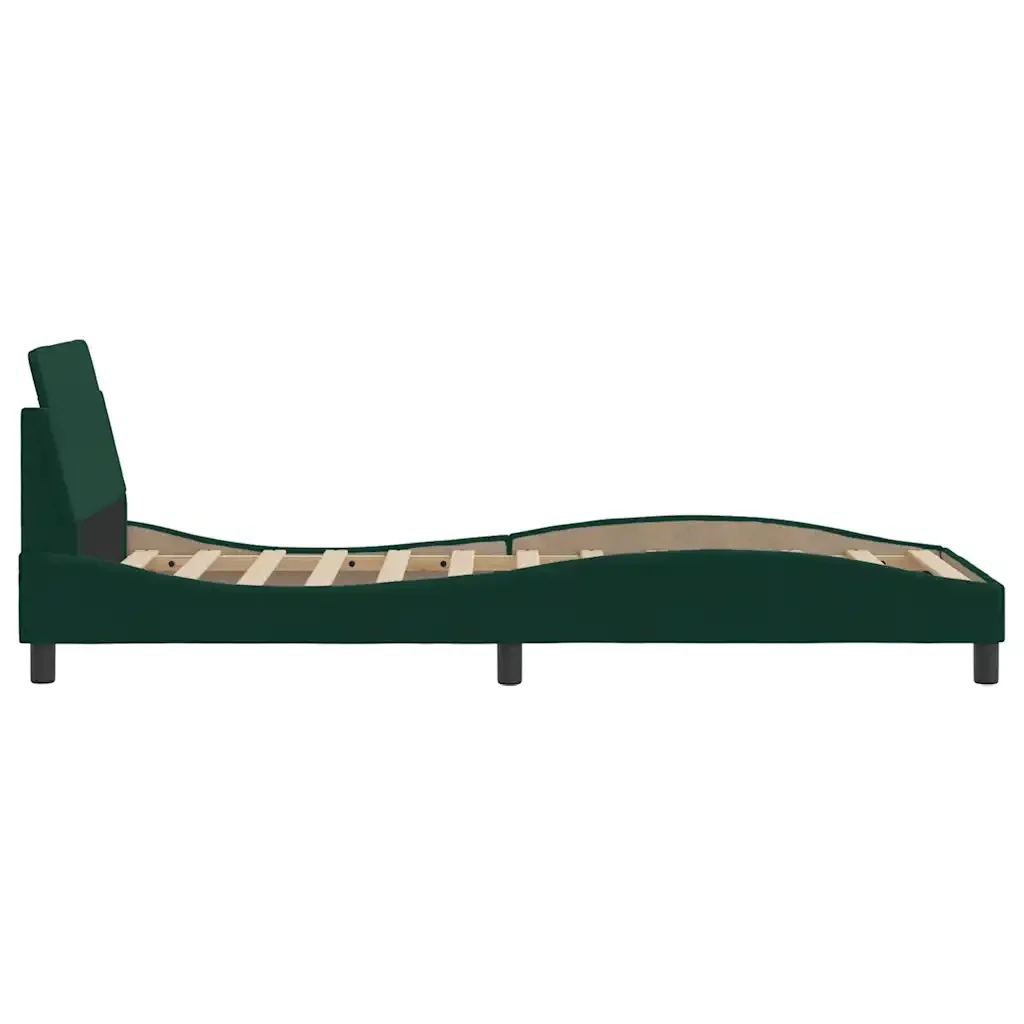 Letto singolo | Letto per adulti | Giroletto Dover Verde Scuro 90x190 cm in Velluto - Image 5
