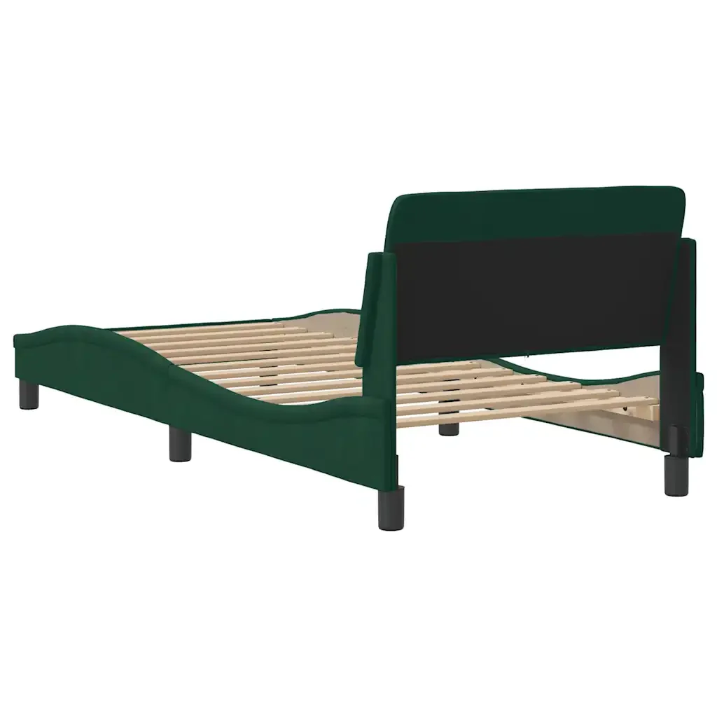 Letto singolo | Letto per adulti | Giroletto Dover Verde Scuro 90x190 cm in Velluto - Image 6