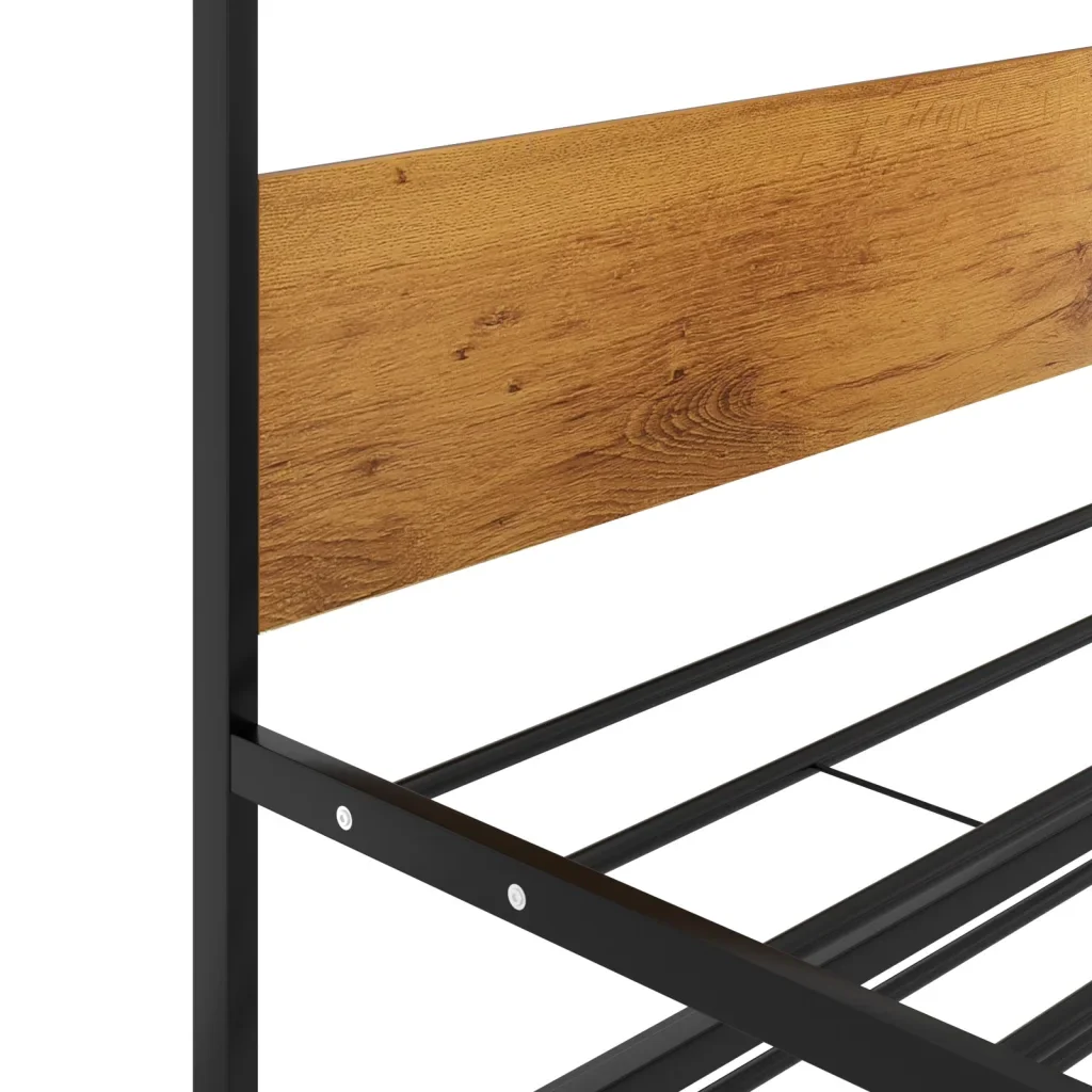 Letto singolo | Letto per adulti | Giroletto Estraibile Nero in Metallo 90x200 cm - Image 6