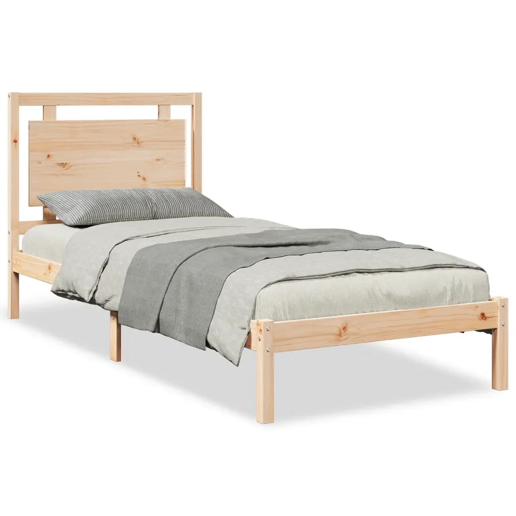 Letto singolo | Letto per adulti | Giroletto Extra Lungo senza Materasso 100x210 cm Legno Massello