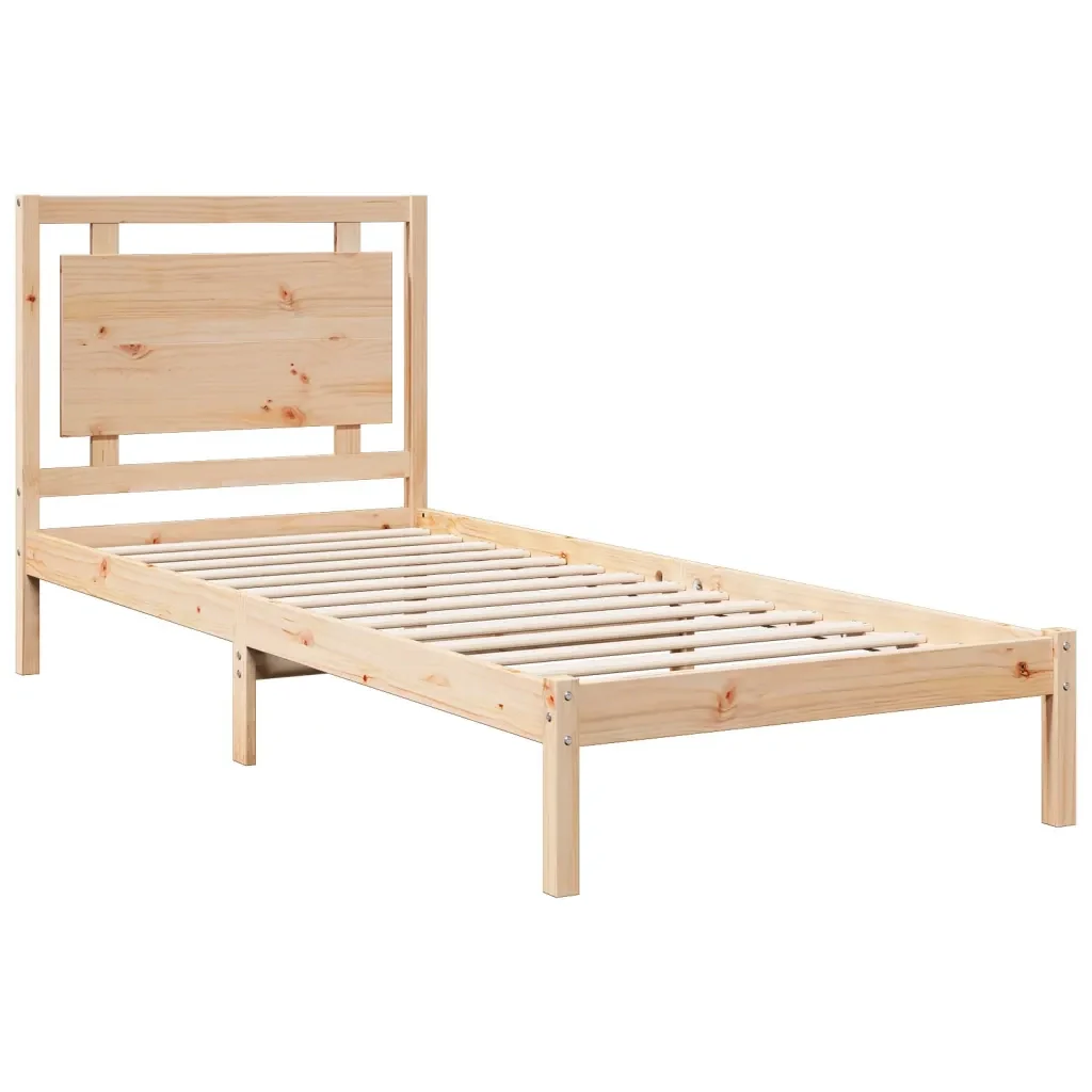 Letto singolo | Letto per adulti | Giroletto Extra Lungo senza Materasso 100x210 cm Legno Massello - Image 4