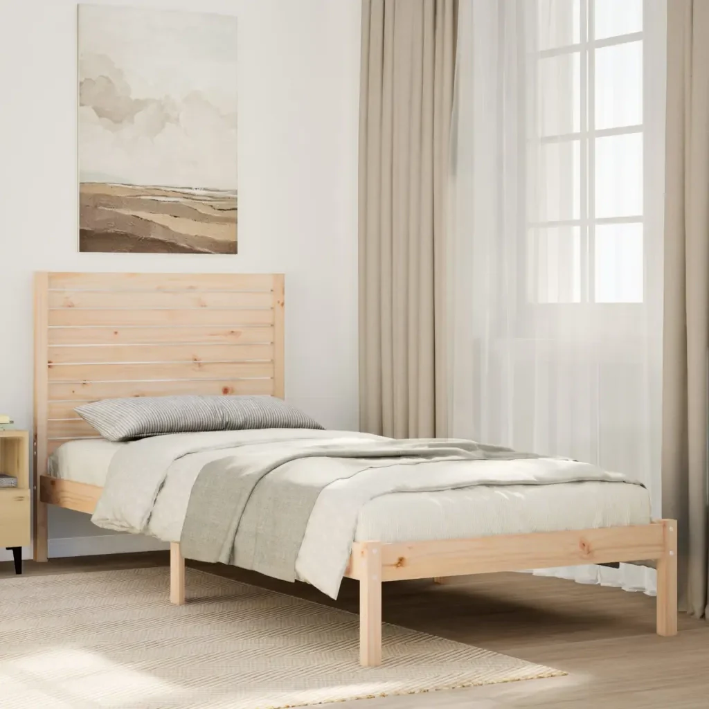 Letto singolo | Letto per adulti | Giroletto Extra Lungo senza Materasso 90x210 cm Legno Massello - Image 2