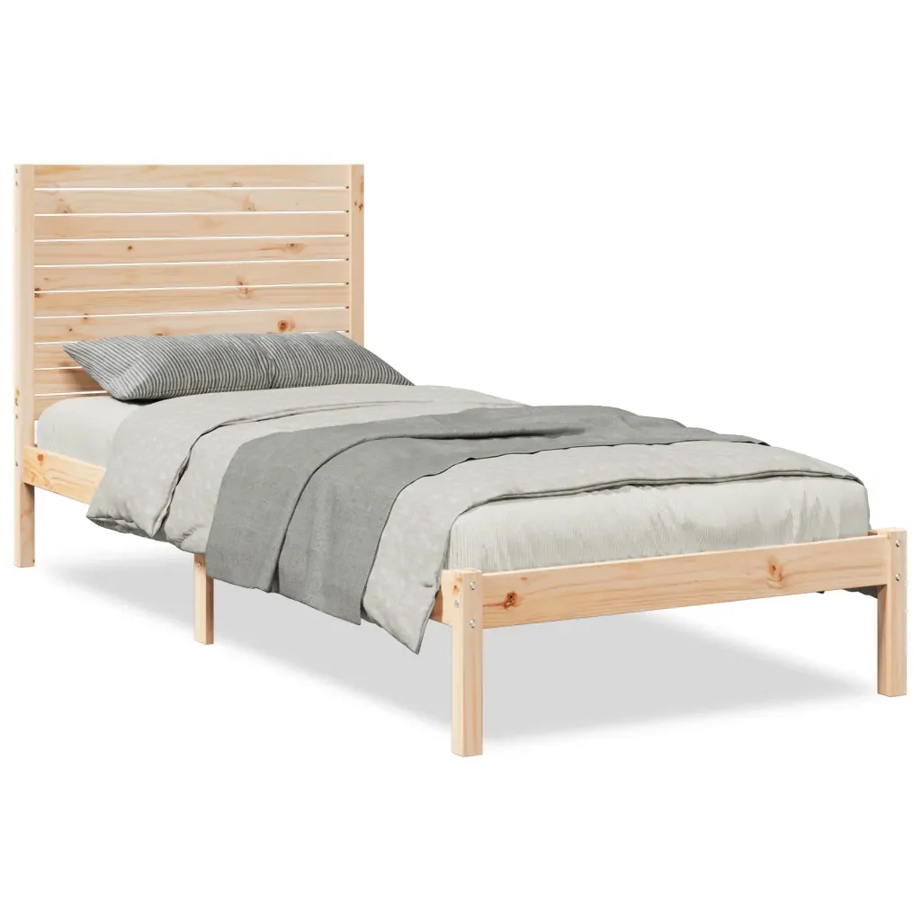 Letto singolo | Letto per adulti | Giroletto Extra Lungo senza Materasso 90x220 cm Legno Massello