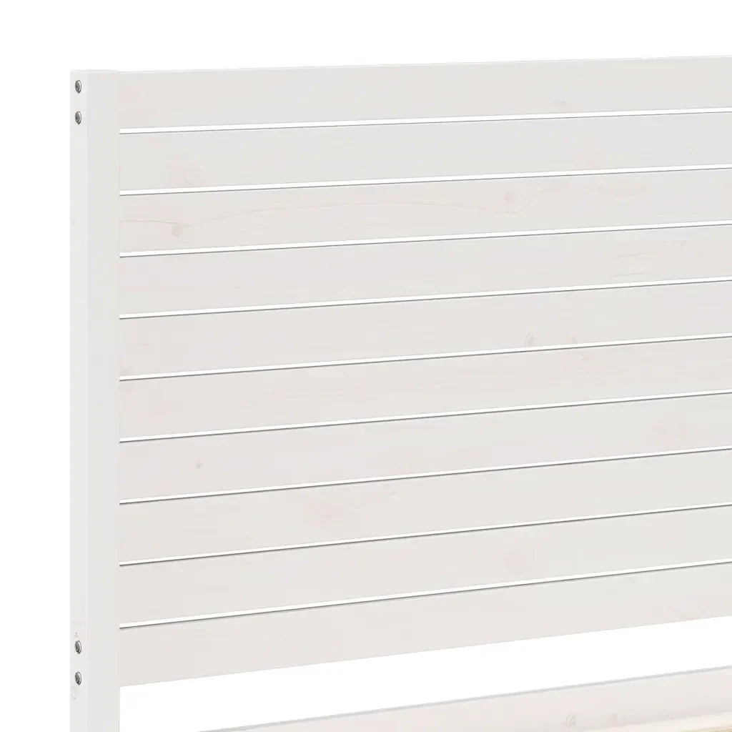 Letto singolo | Letto per adulti | Giroletto Extra Lungo senza Materasso Bianco 90x210 cm Massello - Image 7