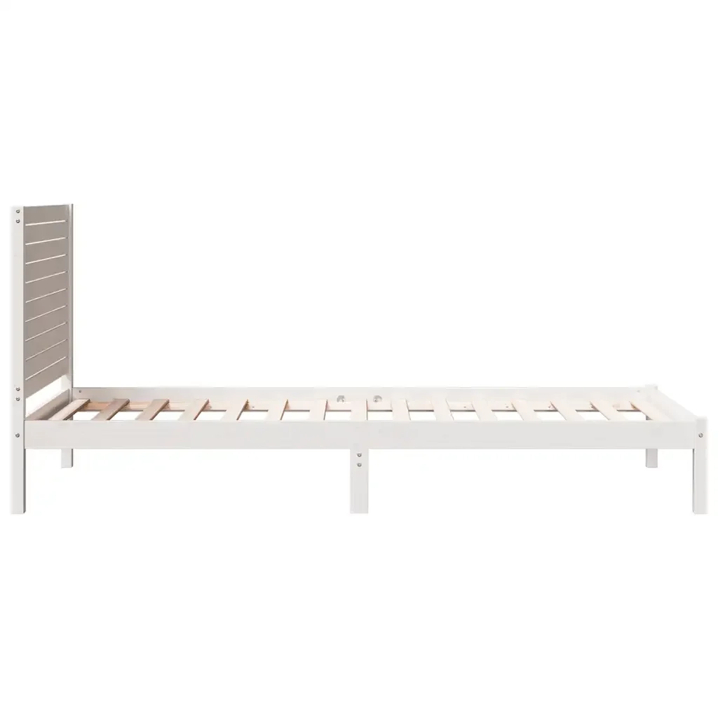 Letto singolo | Letto per adulti | Giroletto Extra Lungo senza Materasso Bianco 90x220 cm Massello - Image 5