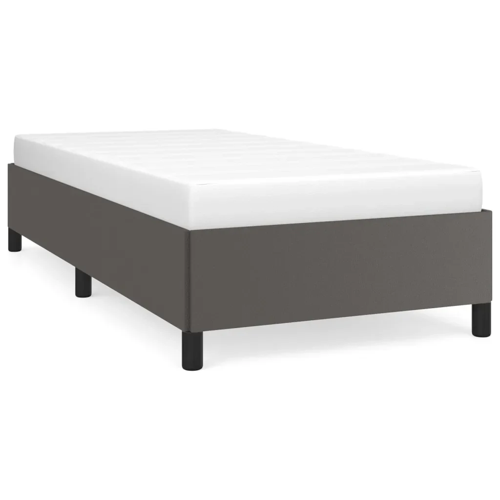 Letto singolo | Letto per adulti | Giroletto Grigio 100x200 cm in Similpelle