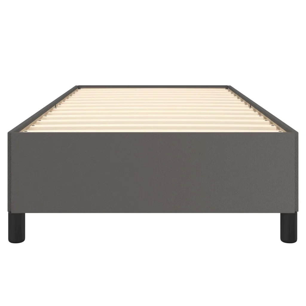 Letto singolo | Letto per adulti | Giroletto Grigio 100x200 cm in Similpelle - Image 5