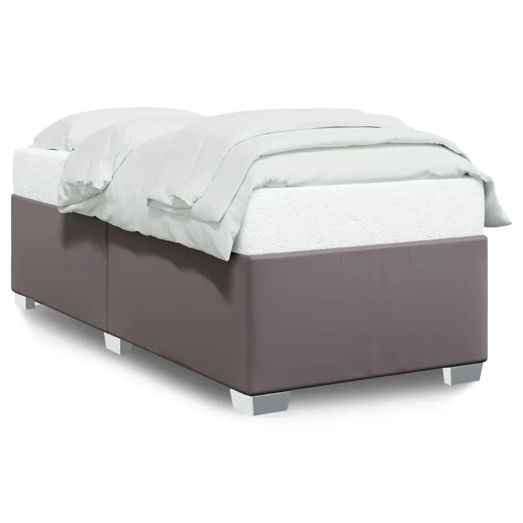 Letto singolo | Letto per adulti | Giroletto Grigio 80x200 cm in Similpelle