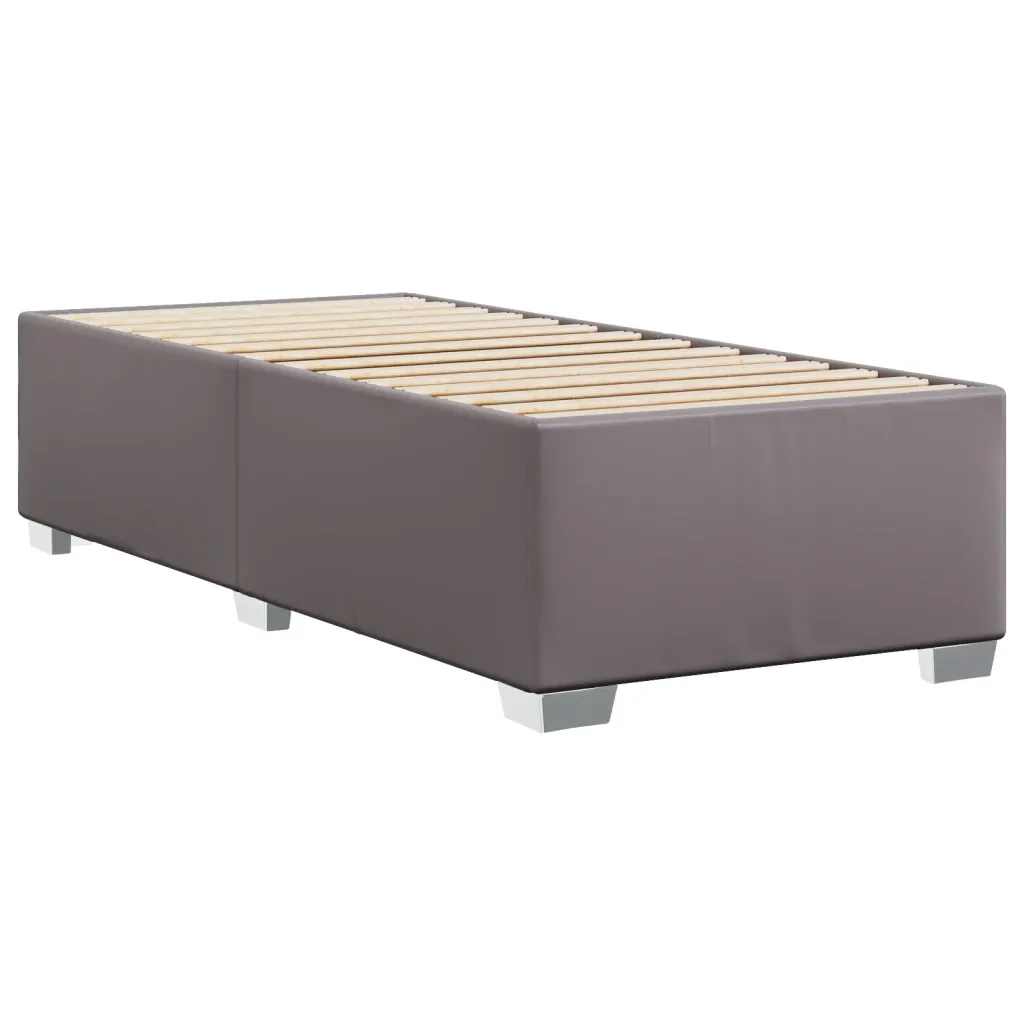 Letto singolo | Letto per adulti | Giroletto Grigio 80x200 cm in Similpelle - Image 6