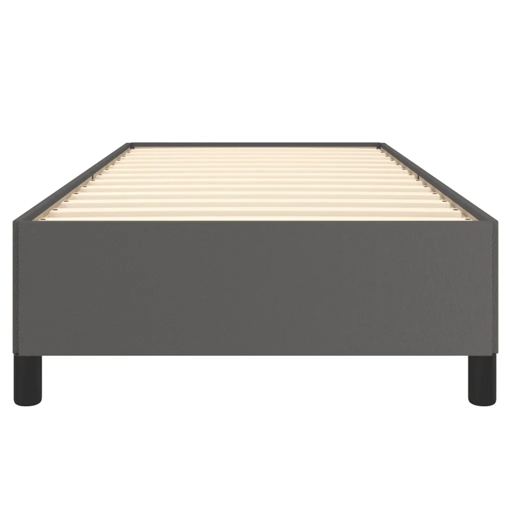Letto singolo | Letto per adulti | Giroletto Grigio 90x190 cm in Similpelle - Image 5