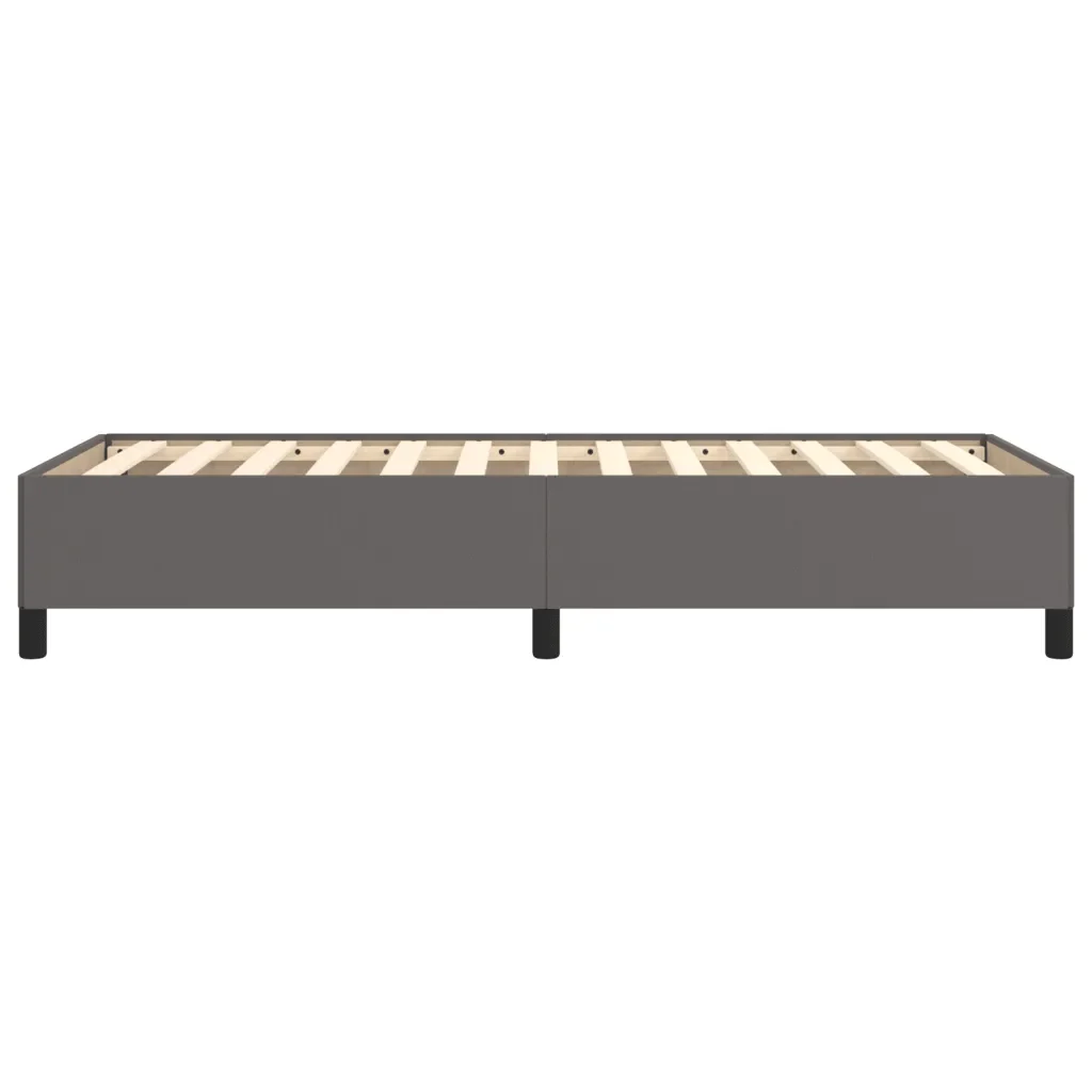 Letto singolo | Letto per adulti | Giroletto Grigio 90x190 cm in Similpelle - Image 6
