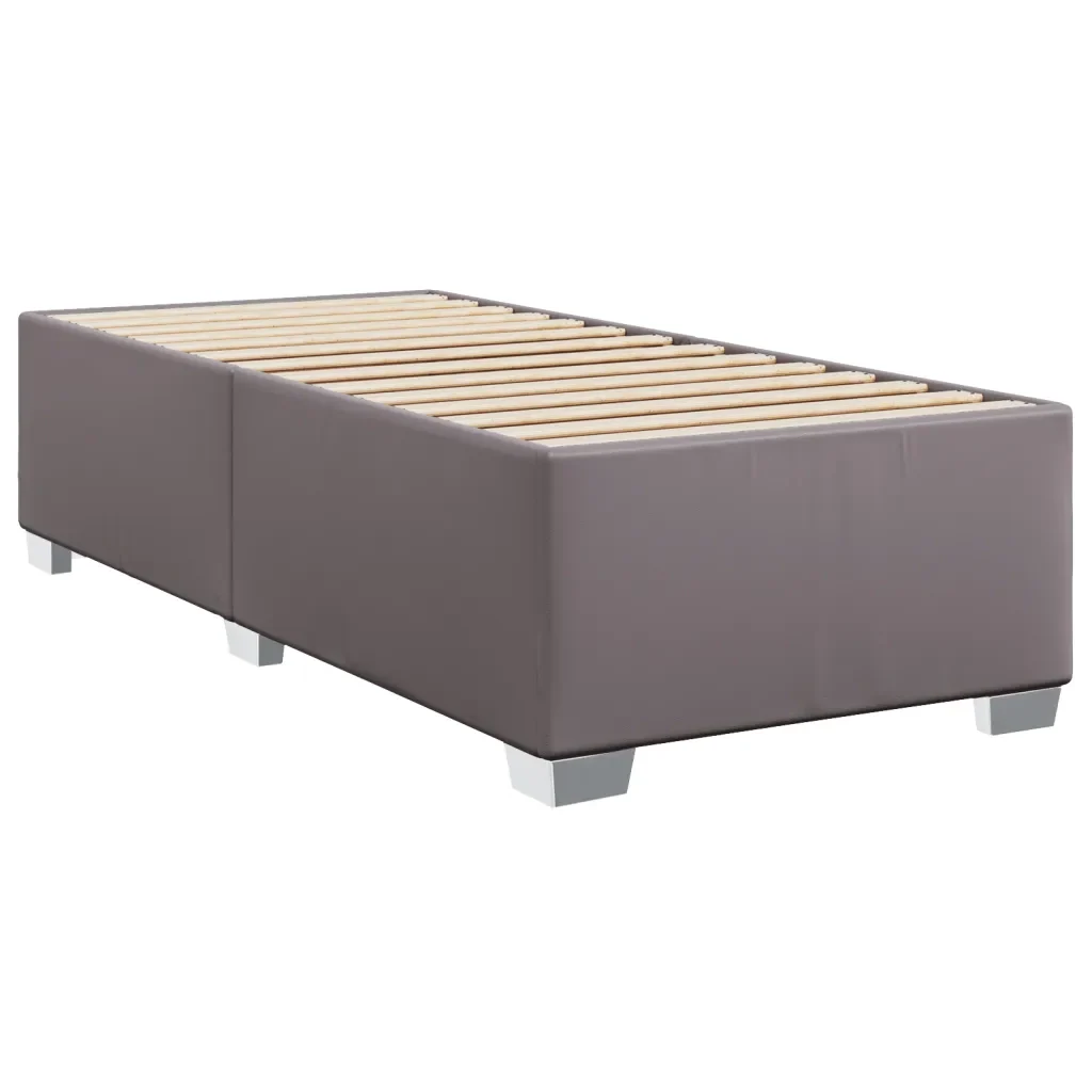 Letto singolo | Letto per adulti | Giroletto Grigio 90x190 cm in Similpelle - Image 6
