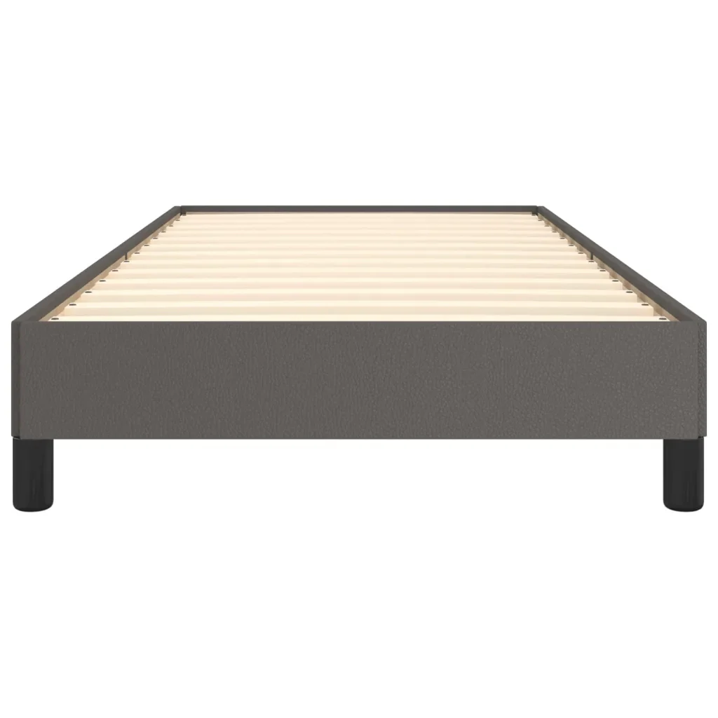 Letto singolo | Letto per adulti | Giroletto Grigio 90x200 cm in Similpelle - Image 5