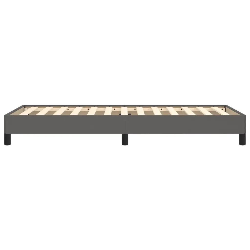 Letto singolo | Letto per adulti | Giroletto Grigio 90x200 cm in Similpelle - Image 6