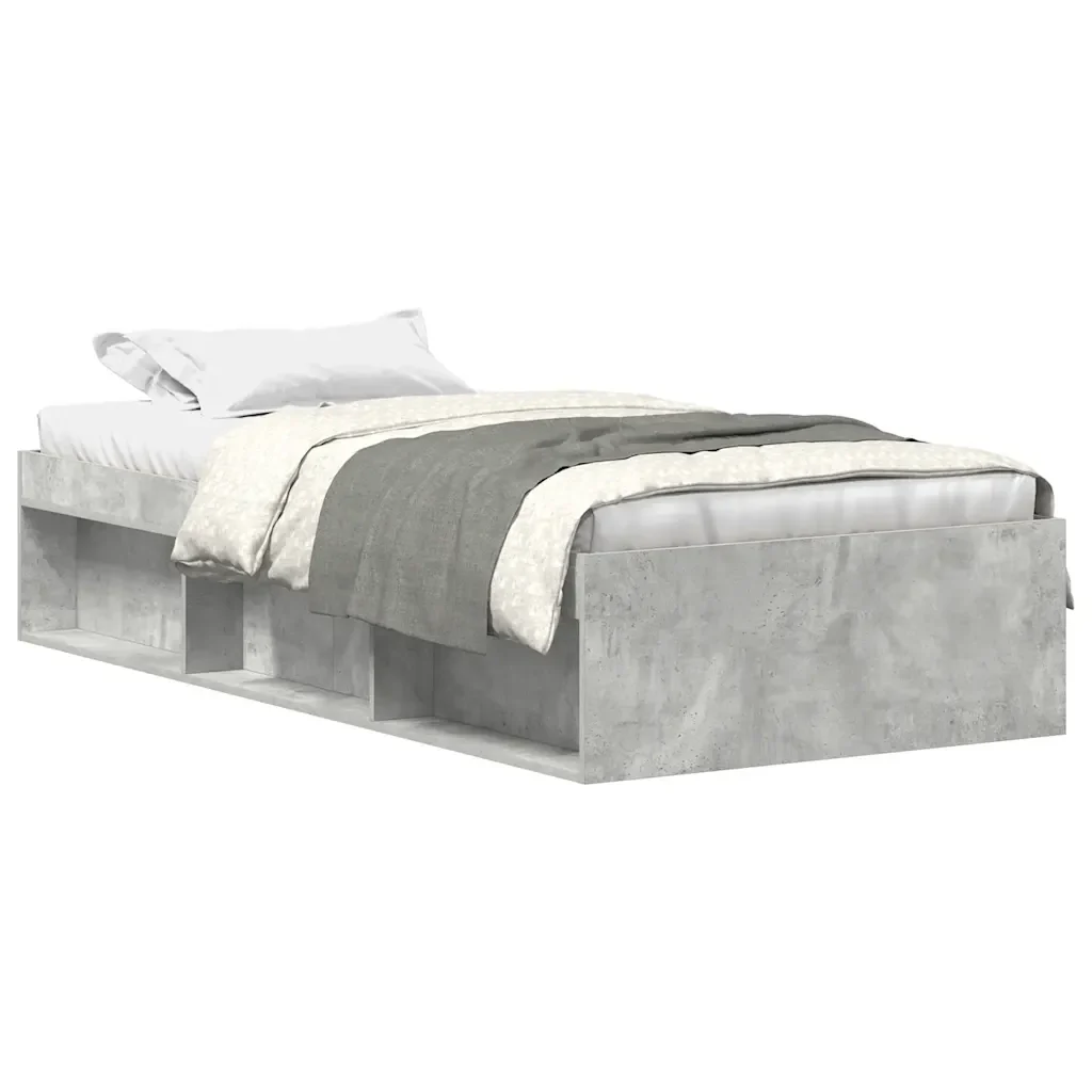 Letto singolo | Letto per adulti | Giroletto Grigio Cemento 100x200 cm