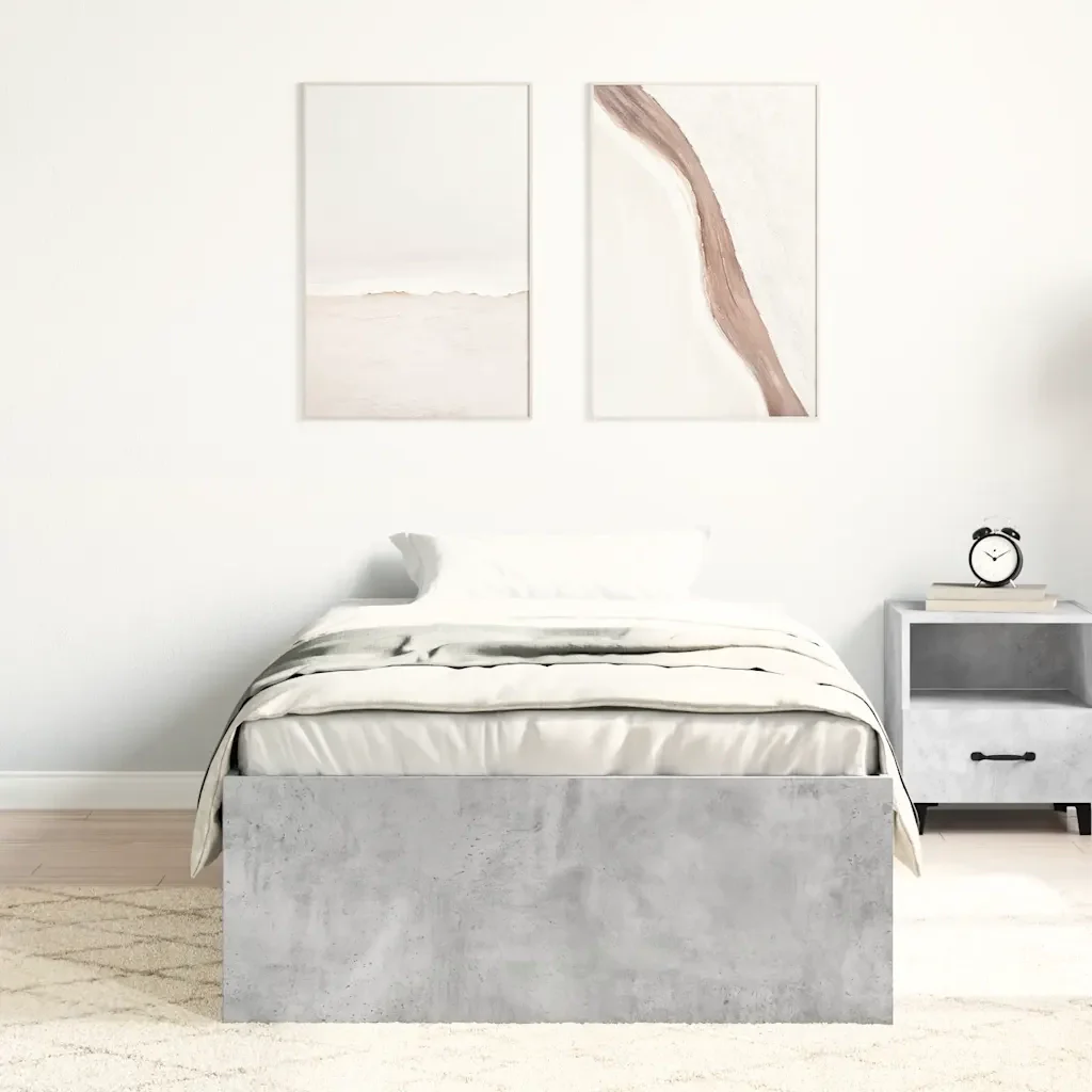 Letto singolo | Letto per adulti | Giroletto Grigio Cemento 100x200 cm - Image 3
